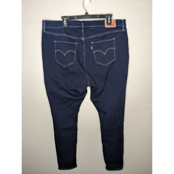 Levis Womens Plus 20W Blue Dark Wash 720 High Rise Super Skinny Stretch … - Picture 4 of 6